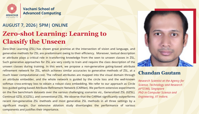VSAC Seminar| Zero-Shot Learning: Learning to Classify the Unseen