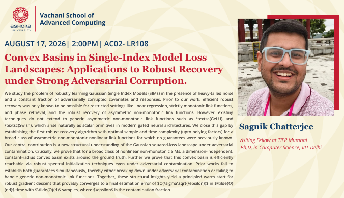 VSAC Seminar: Convex Basins in Single-Index Model Loss Landscapes